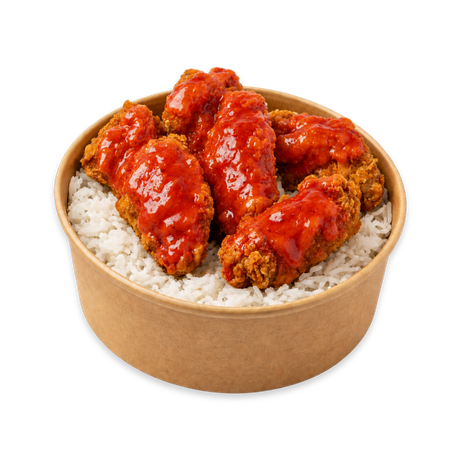 pollo frito agridulce con arroz