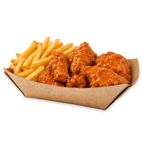 pollo frito gaucha con patatas
