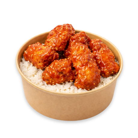 pollo frito picante hot con arroz